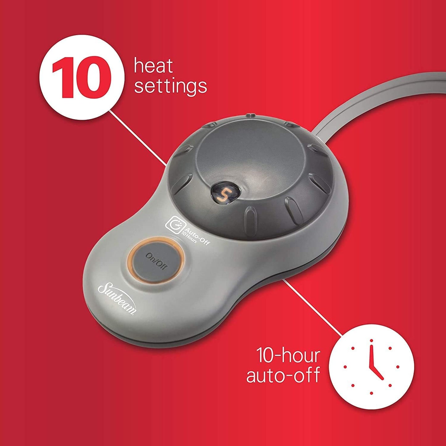 Heated Blanket | Velvet Plush, 10 Heat Settings, Slate, King