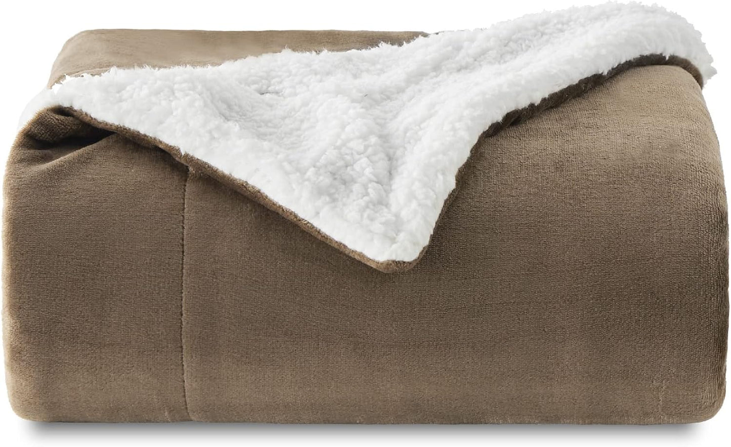 GentleSoft Sherpa Fleece Throw Blanket Twin Size for Couch - Thick and Warm Throw for Women and Men, Soft Fuzzy Plush Blanke for Winter, Grey, 60x80 Inches