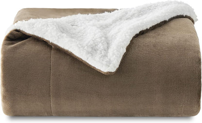 GentleSoft Sherpa Fleece Throw Blanket Twin Size for Couch - Thick and Warm Throw for Women and Men, Soft Fuzzy Plush Blanke for Winter, Grey, 60x80 Inches