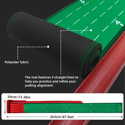 Golf Putting Mat with Fun 4 Flips for Uphill Putting Function | Perfect Your Putting Skills | Fun Golf Putting Green Game for Home, Office, ndoor & Outdoor Practice | Golfing Gifts for Men&Women