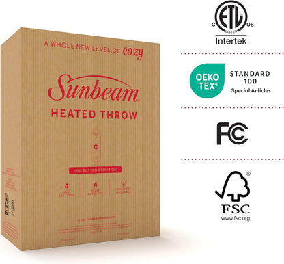 Electric Royal Luxe Microplush Heated Blanket, 12 Heat Settings, 12-Hour Auto Shut-Off, Fast Heating, Warm & Cozy, Machine Washable, Dove Gray Color, Full (84" x 72")