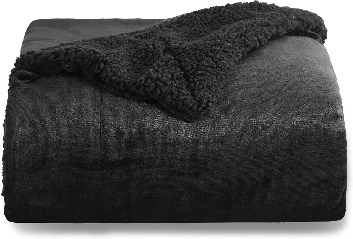 GentleSoft Sherpa Fleece Throw Blanket Twin Size for Couch - Thick and Warm Throw for Women and Men, Soft Fuzzy Plush Blanke for Winter, Grey, 60x80 Inches