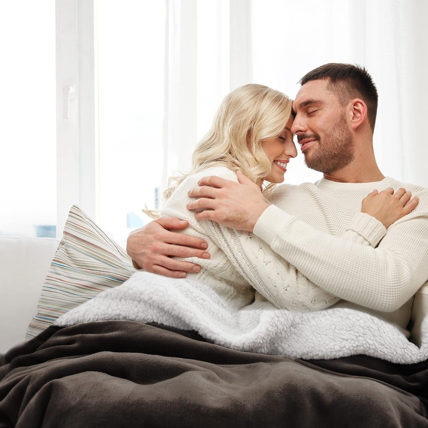 GentleSoft Sherpa Fleece Throw Blanket Twin Size for Couch - Thick and Warm Throw for Women and Men, Soft Fuzzy Plush Blanke for Winter, Grey, 60x80 Inches