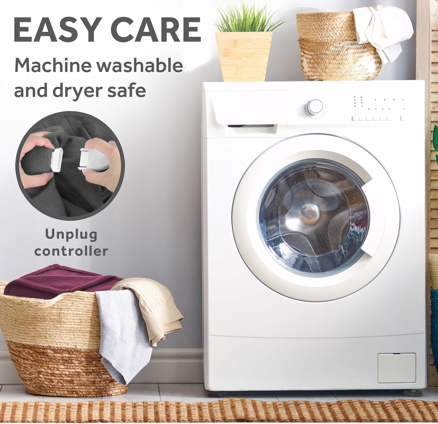 Electric Royal Luxe Microplush Heated Blanket, 12 Heat Settings, 12-Hour Auto Shut-Off, Fast Heating, Warm & Cozy, Machine Washable, Dove Gray Color, Full (84" x 72")