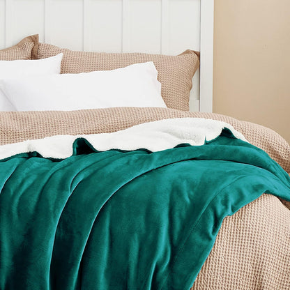 GentleSoft Sherpa Fleece Throw Blanket Twin Size for Couch - Thick and Warm Throw for Women and Men, Soft Fuzzy Plush Blanke for Winter, Grey, 60x80 Inches