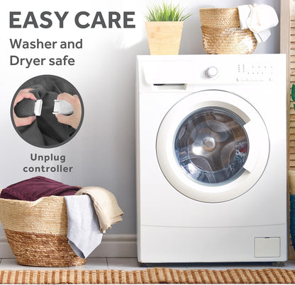 Electric Royal Luxe Microplush Heated Blanket, 12 Heat Settings, 12-Hour Auto Shut-Off, Fast Heating, Warm & Cozy, Machine Washable, Dove Gray Color, Full (84" x 72")