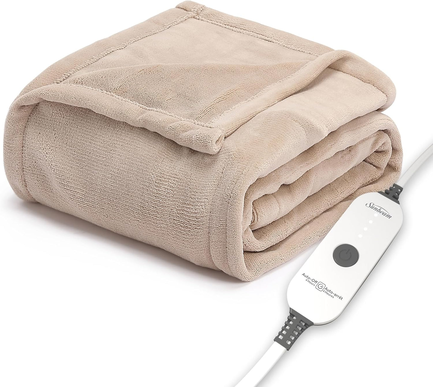 Electric Royal Luxe Microplush Heated Blanket, 12 Heat Settings, 12-Hour Auto Shut-Off, Fast Heating, Warm & Cozy, Machine Washable, Dove Gray Color, Full (84" x 72")
