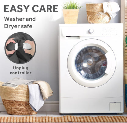 Electric Royal Luxe Microplush Heated Blanket, 12 Heat Settings, 12-Hour Auto Shut-Off, Fast Heating, Warm & Cozy, Machine Washable, Dove Gray Color, Full (84" x 72")