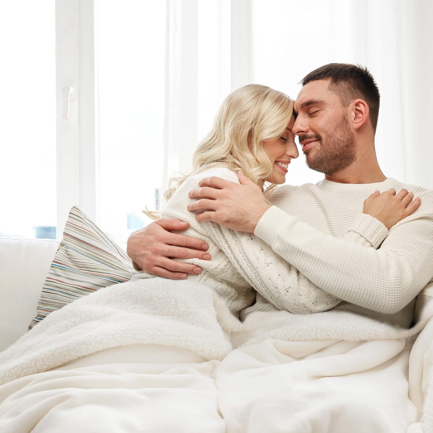 GentleSoft Sherpa Fleece Throw Blanket Twin Size for Couch - Thick and Warm Throw for Women and Men, Soft Fuzzy Plush Blanke for Winter, Grey, 60x80 Inches