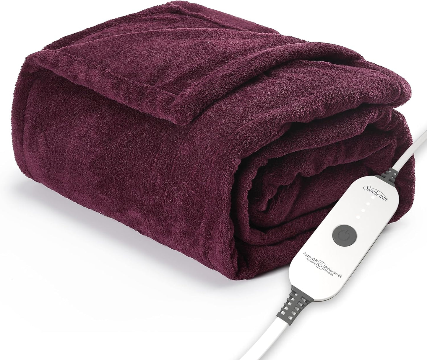 Electric Royal Luxe Microplush Heated Blanket, 12 Heat Settings, 12-Hour Auto Shut-Off, Fast Heating, Warm & Cozy, Machine Washable, Dove Gray Color, Full (84" x 72")