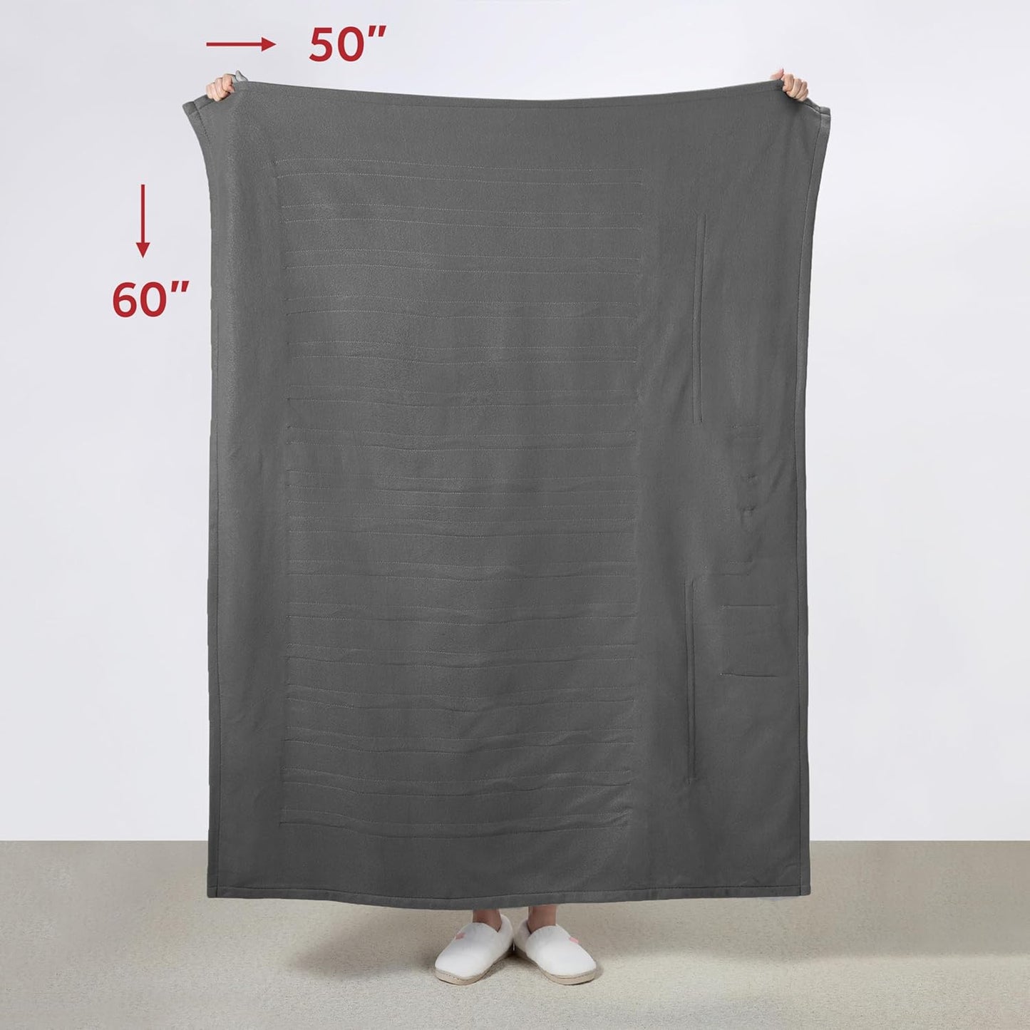 Electric Royal Luxe Microplush Heated Blanket, 12 Heat Settings, 12-Hour Auto Shut-Off, Fast Heating, Warm & Cozy, Machine Washable, Dove Gray Color, Full (84" x 72")