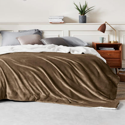GentleSoft Sherpa Fleece Throw Blanket Twin Size for Couch - Thick and Warm Throw for Women and Men, Soft Fuzzy Plush Blanke for Winter, Grey, 60x80 Inches