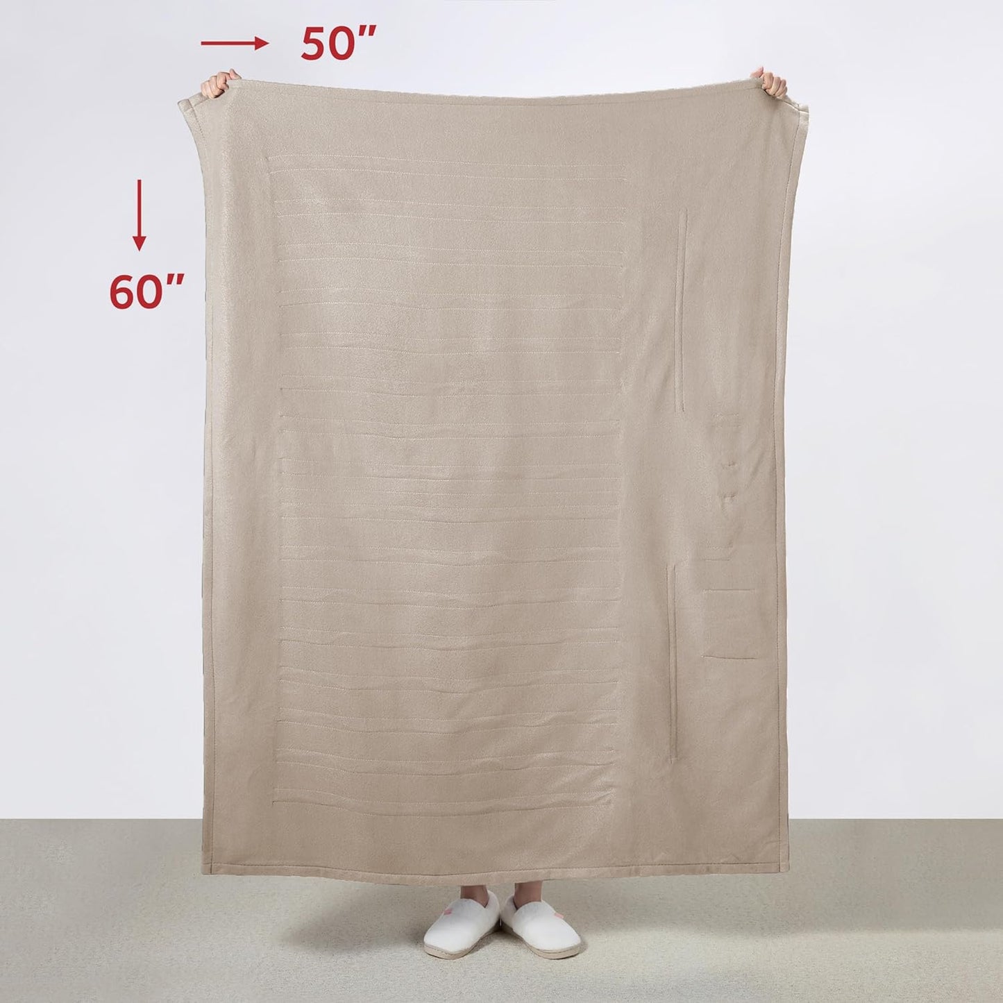 Electric Royal Luxe Microplush Heated Blanket, 12 Heat Settings, 12-Hour Auto Shut-Off, Fast Heating, Warm & Cozy, Machine Washable, Dove Gray Color, Full (84" x 72")