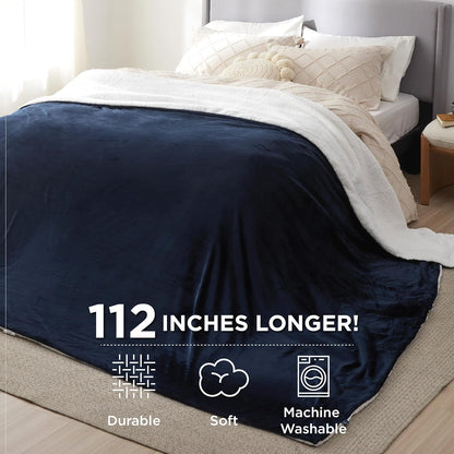 GentleSoft Sherpa Fleece Throw Blanket Twin Size for Couch - Thick and Warm Throw for Women and Men, Soft Fuzzy Plush Blanke for Winter, Grey, 60x80 Inches