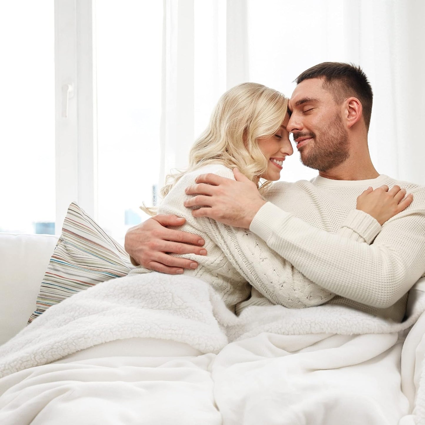 GentleSoft Sherpa Fleece Throw Blanket Twin Size for Couch - Thick and Warm Throw for Women and Men, Soft Fuzzy Plush Blanke for Winter, Grey, 60x80 Inches