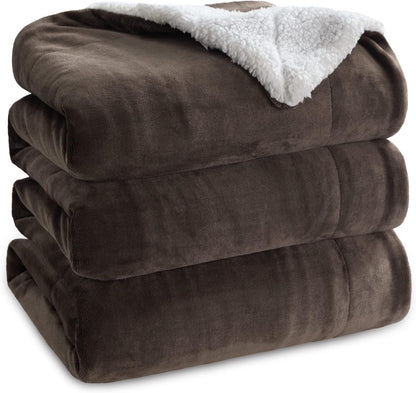 GentleSoft Sherpa Fleece Throw Blanket Twin Size for Couch - Thick and Warm Throw for Women and Men, Soft Fuzzy Plush Blanke for Winter, Grey, 60x80 Inches
