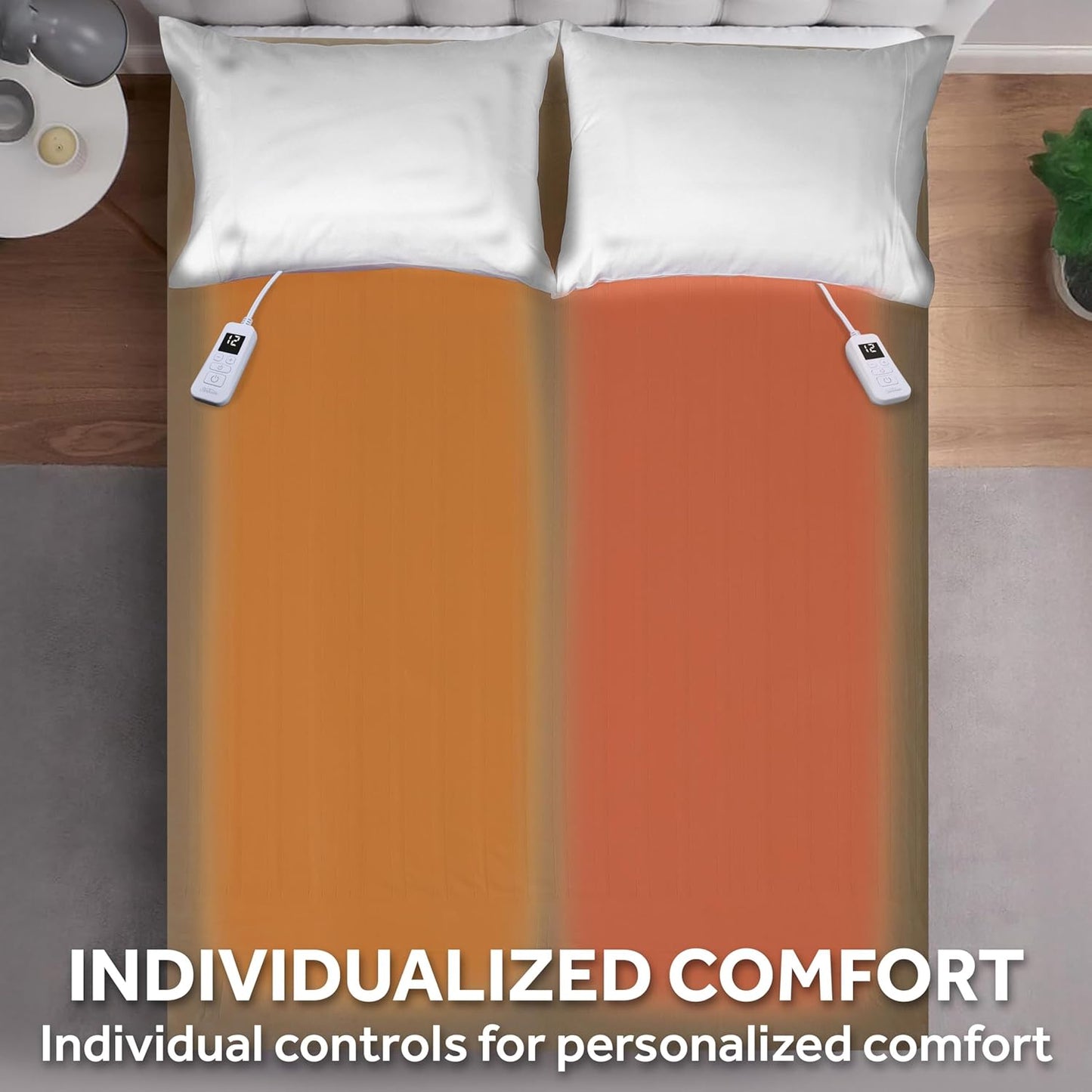 Electric Royal Luxe Microplush Heated Blanket, 12 Heat Settings, 12-Hour Auto Shut-Off, Fast Heating, Warm & Cozy, Machine Washable, Dove Gray Color, Full (84" x 72")