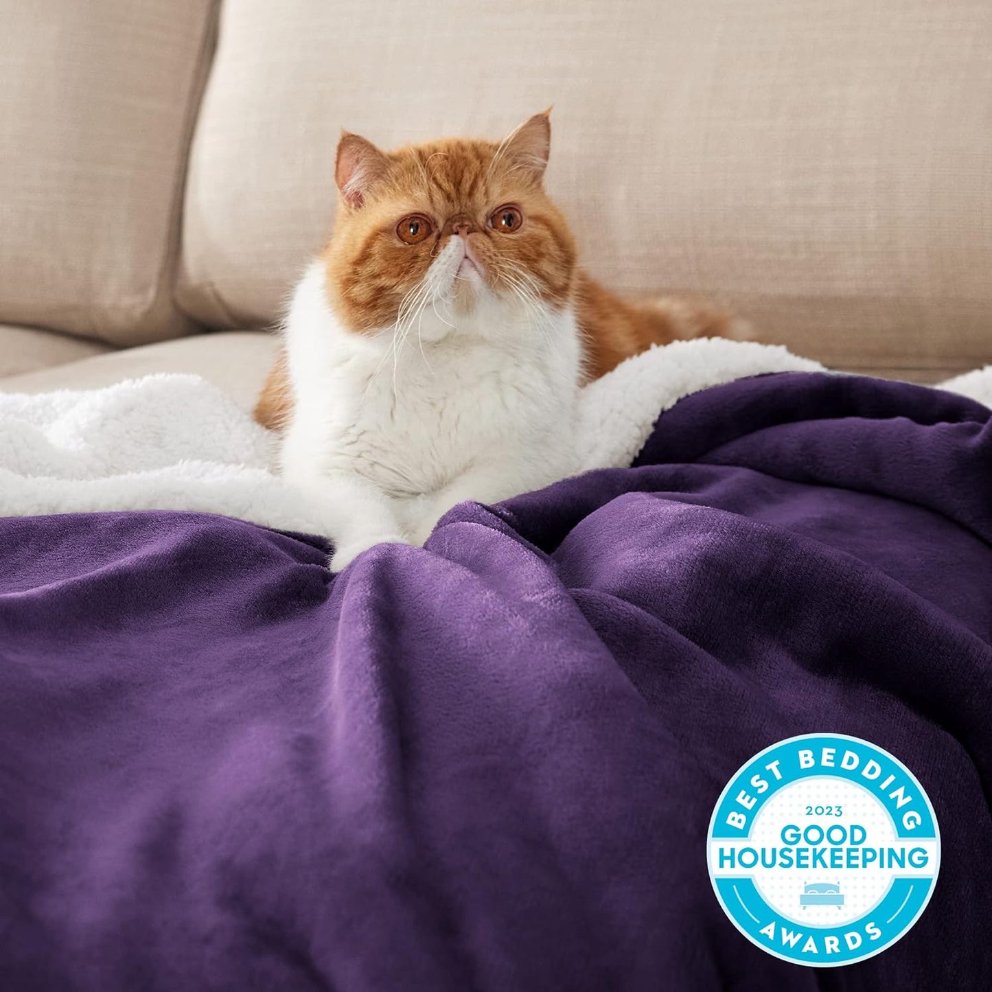 GentleSoft Sherpa Fleece Throw Blanket Twin Size for Couch - Thick and Warm Throw for Women and Men, Soft Fuzzy Plush Blanke for Winter, Grey, 60x80 Inches