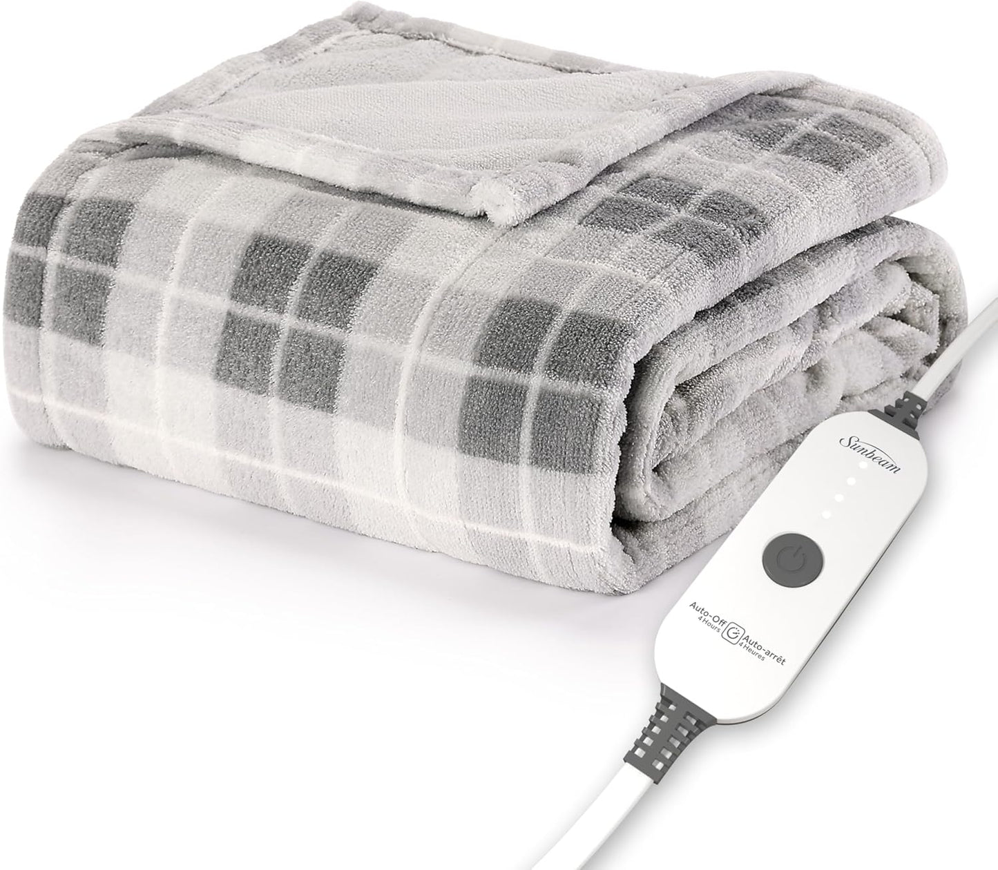 Electric Royal Luxe Microplush Heated Blanket, 12 Heat Settings, 12-Hour Auto Shut-Off, Fast Heating, Warm & Cozy, Machine Washable, Dove Gray Color, Full (84" x 72")