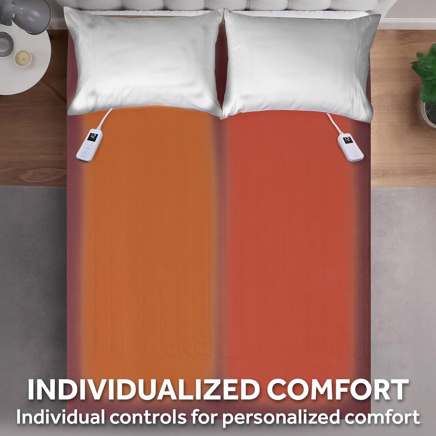 Electric Royal Luxe Microplush Heated Blanket, 12 Heat Settings, 12-Hour Auto Shut-Off, Fast Heating, Warm & Cozy, Machine Washable, Dove Gray Color, Full (84" x 72")