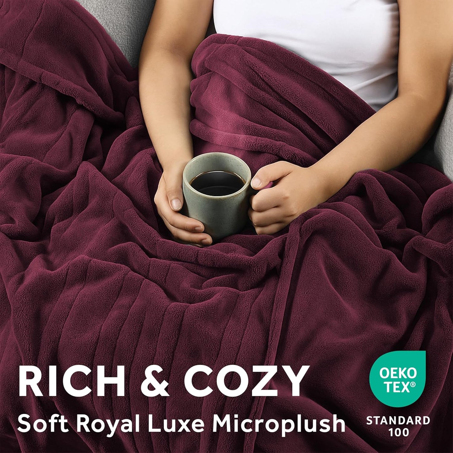 Electric Royal Luxe Microplush Heated Blanket, 12 Heat Settings, 12-Hour Auto Shut-Off, Fast Heating, Warm & Cozy, Machine Washable, Dove Gray Color, Full (84" x 72")