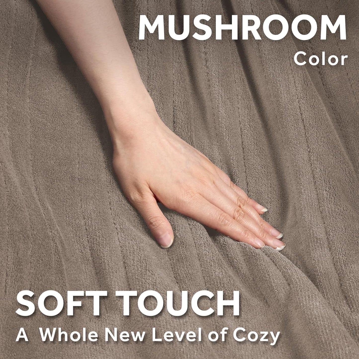 Electric Royal Luxe Microplush Heated Blanket, 12 Heat Settings, 12-Hour Auto Shut-Off, Fast Heating, Warm & Cozy, Machine Washable, Dove Gray Color, Full (84" x 72")