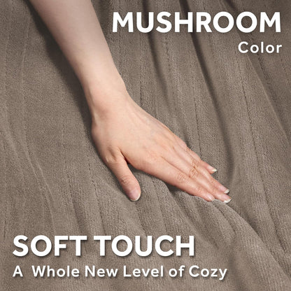Electric Royal Luxe Microplush Heated Blanket, 12 Heat Settings, 12-Hour Auto Shut-Off, Fast Heating, Warm & Cozy, Machine Washable, Dove Gray Color, Full (84" x 72")