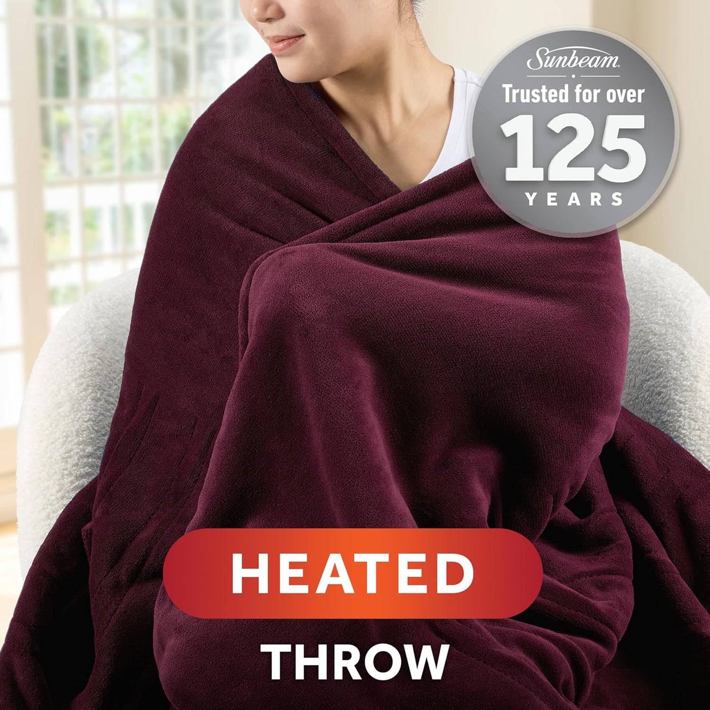 Electric Royal Luxe Microplush Heated Blanket, 12 Heat Settings, 12-Hour Auto Shut-Off, Fast Heating, Warm & Cozy, Machine Washable, Dove Gray Color, Full (84" x 72")