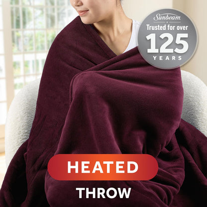 Electric Royal Luxe Microplush Heated Blanket, 12 Heat Settings, 12-Hour Auto Shut-Off, Fast Heating, Warm & Cozy, Machine Washable, Dove Gray Color, Full (84" x 72")