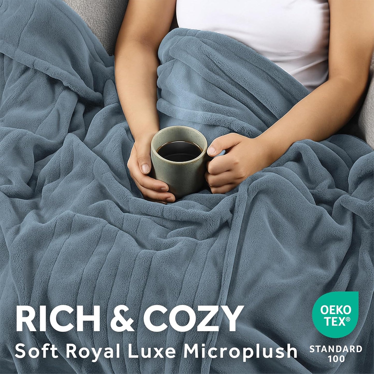 Electric Royal Luxe Microplush Heated Blanket, 12 Heat Settings, 12-Hour Auto Shut-Off, Fast Heating, Warm & Cozy, Machine Washable, Dove Gray Color, Full (84" x 72")