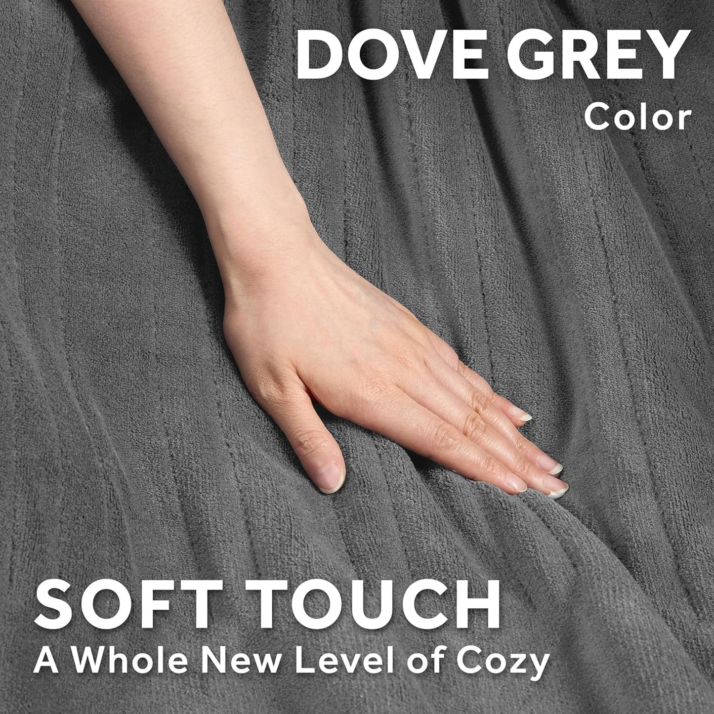 Electric Royal Luxe Microplush Heated Blanket, 12 Heat Settings, 12-Hour Auto Shut-Off, Fast Heating, Warm & Cozy, Machine Washable, Dove Gray Color, Full (84" x 72")