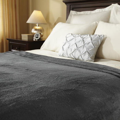 Heated Blanket | Velvet Plush, 10 Heat Settings, Slate, King