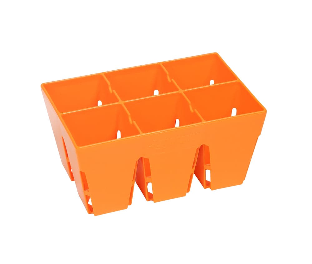 6-Cell Tray Inserts, durable, colorful and ideal for growing different plants